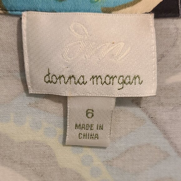 "Donna Morgan Sleeveless Paisley Fit & Flare Dress, Size 6" - Picture 10 of 12